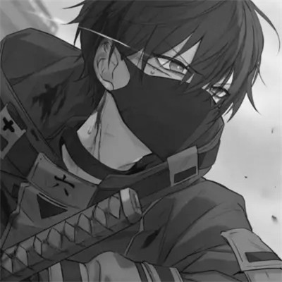 冷酷帅气黑白动漫男头像