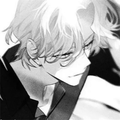 冷酷帅气黑白动漫男头像