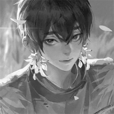 冷酷帅气黑白动漫男头像