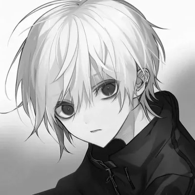 冷酷帅气黑白动漫男头像