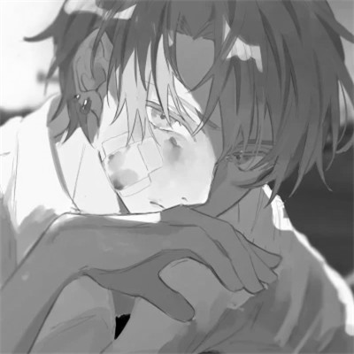 冷酷帅气黑白动漫男头像