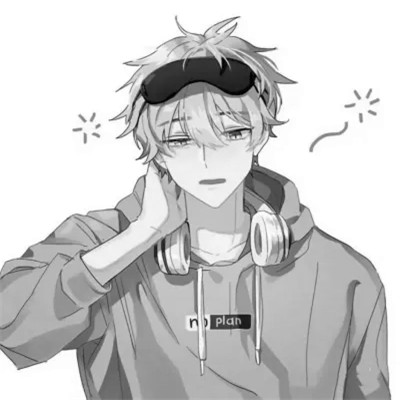 冷酷帅气黑白动漫男头像