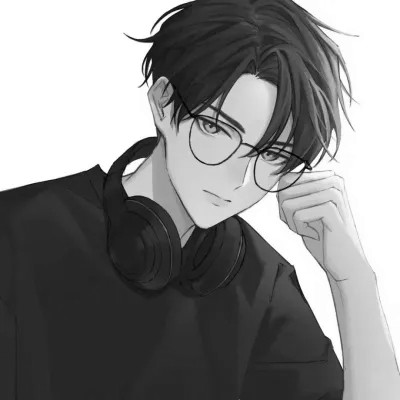 冷酷帅气黑白动漫男头像