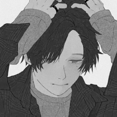 优质动漫男头黑白