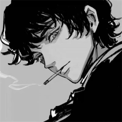 优质动漫男头黑白