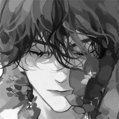 优质动漫男头黑白