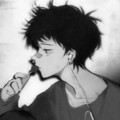 优质动漫男头黑白
