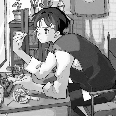 优质动漫男头黑白
