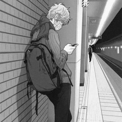 优质动漫男头黑白