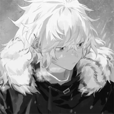 优质动漫男头黑白