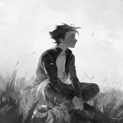 优质动漫男头黑白
