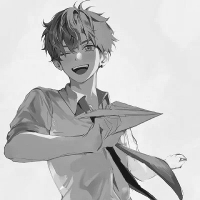 优质动漫男头黑白