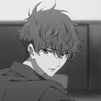 优质动漫男头黑白
