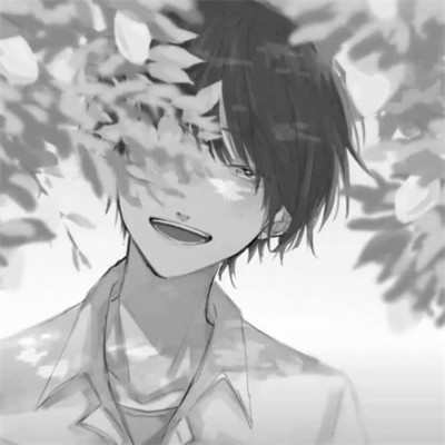 优质动漫男头黑白
