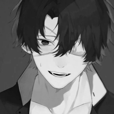 优质动漫男头黑白