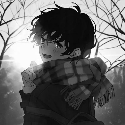 优质动漫男头黑白