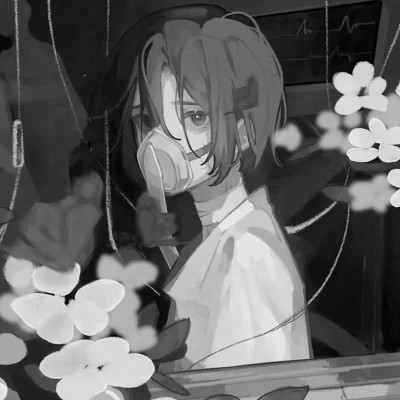 优质动漫男头黑白