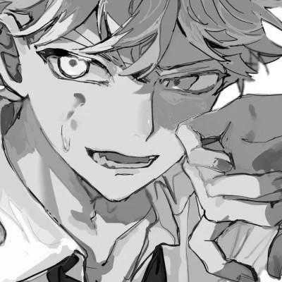 优质动漫男头黑白