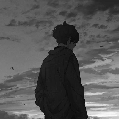 优质动漫男头黑白