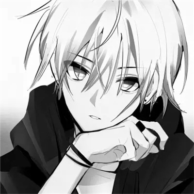 优质动漫男头黑白