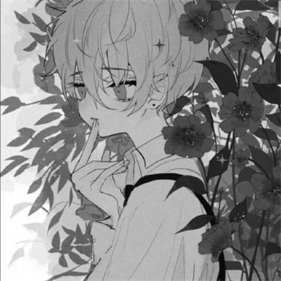 优质动漫男头黑白
