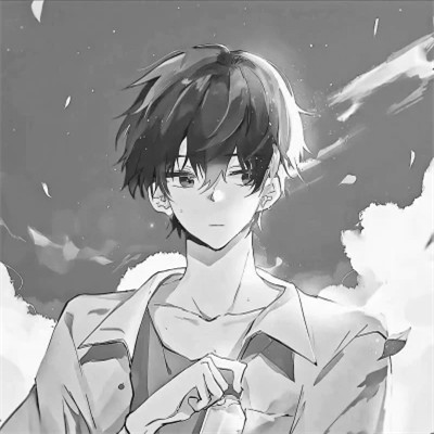 优质动漫男头黑白