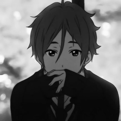 优质动漫男头黑白