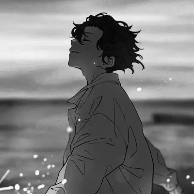 优质动漫男头黑白