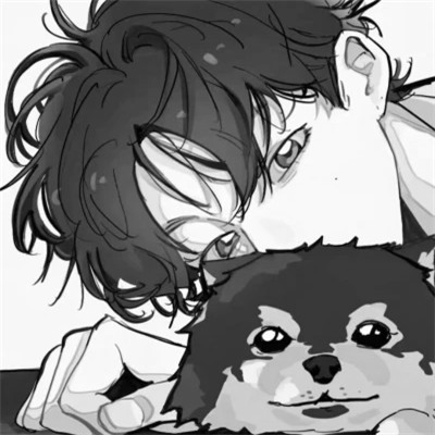 优质动漫男头黑白
