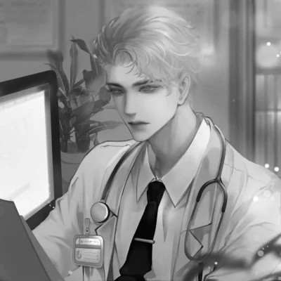 优质动漫男头黑白