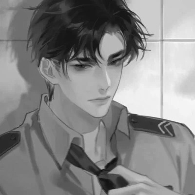 优质动漫男头黑白