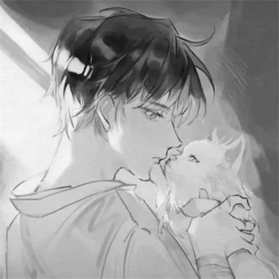 优质动漫男头黑白