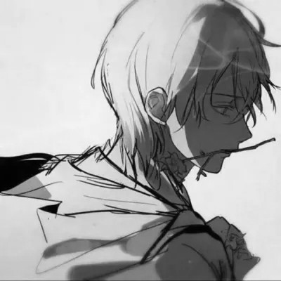 优质动漫男头黑白