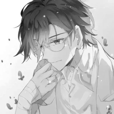 优质动漫男头黑白