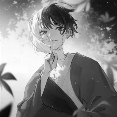 优质动漫男头黑白