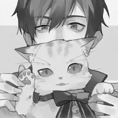 优质动漫男头黑白
