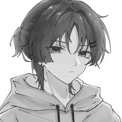 优质动漫男头黑白