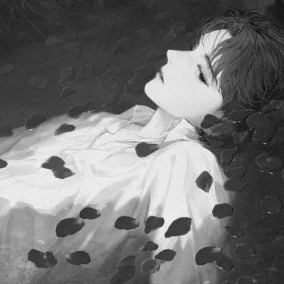 优质动漫男头黑白