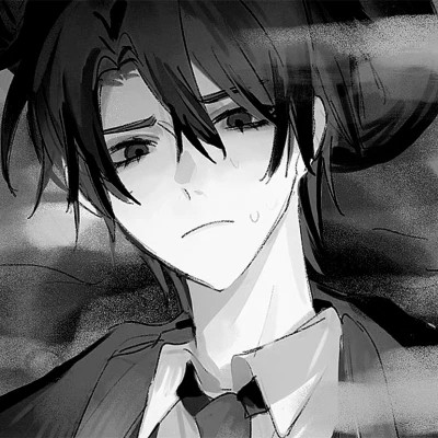 优质动漫男头黑白
