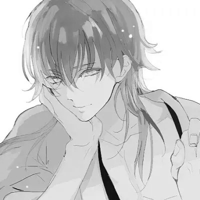 优质动漫男头黑白