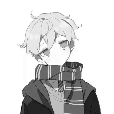 优质动漫男头黑白