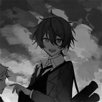 优质动漫男头黑白