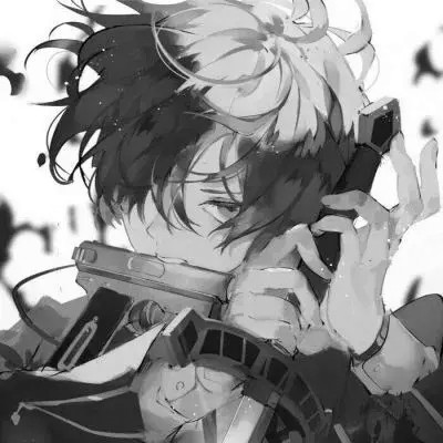 优质动漫男头黑白