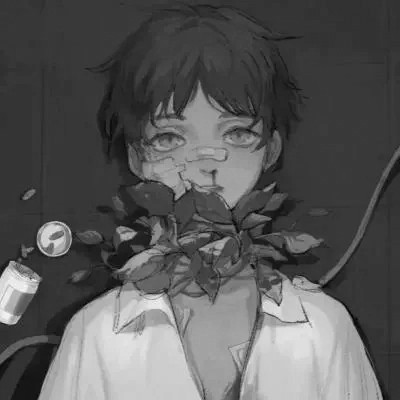 男生动漫帅气黑白头像