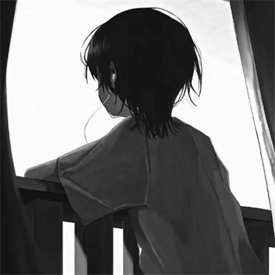 男生动漫帅气黑白头像