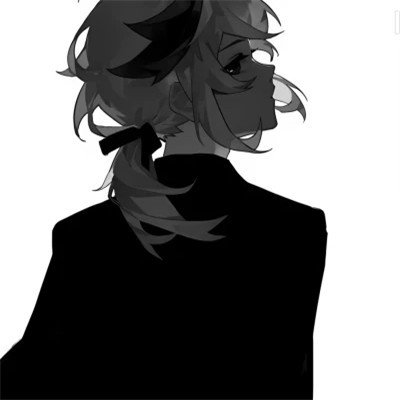 男生动漫帅气黑白头像