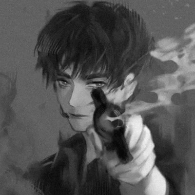 男生动漫帅气黑白头像