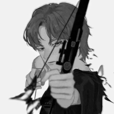男生动漫帅气黑白头像
