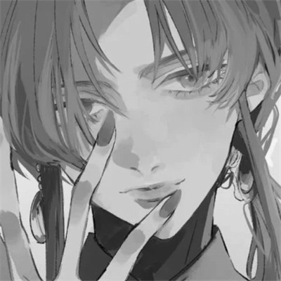 男生头像黑白二次元