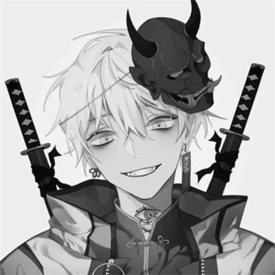 男生头像黑白二次元
